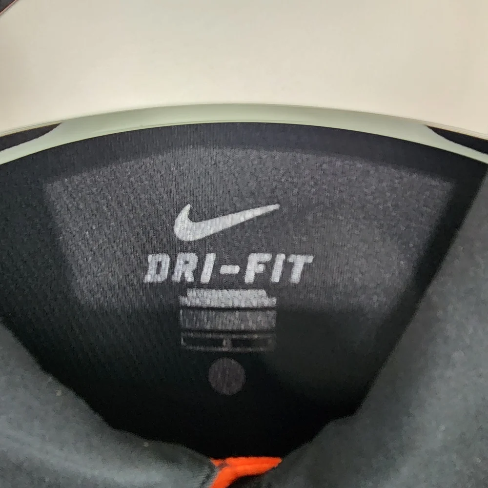 Nike Black and Orange Polo Shirt Classic Design - Picture 2 of 3
